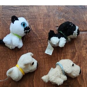 Adorable Stuffed Animal Set - Black, White, Cream